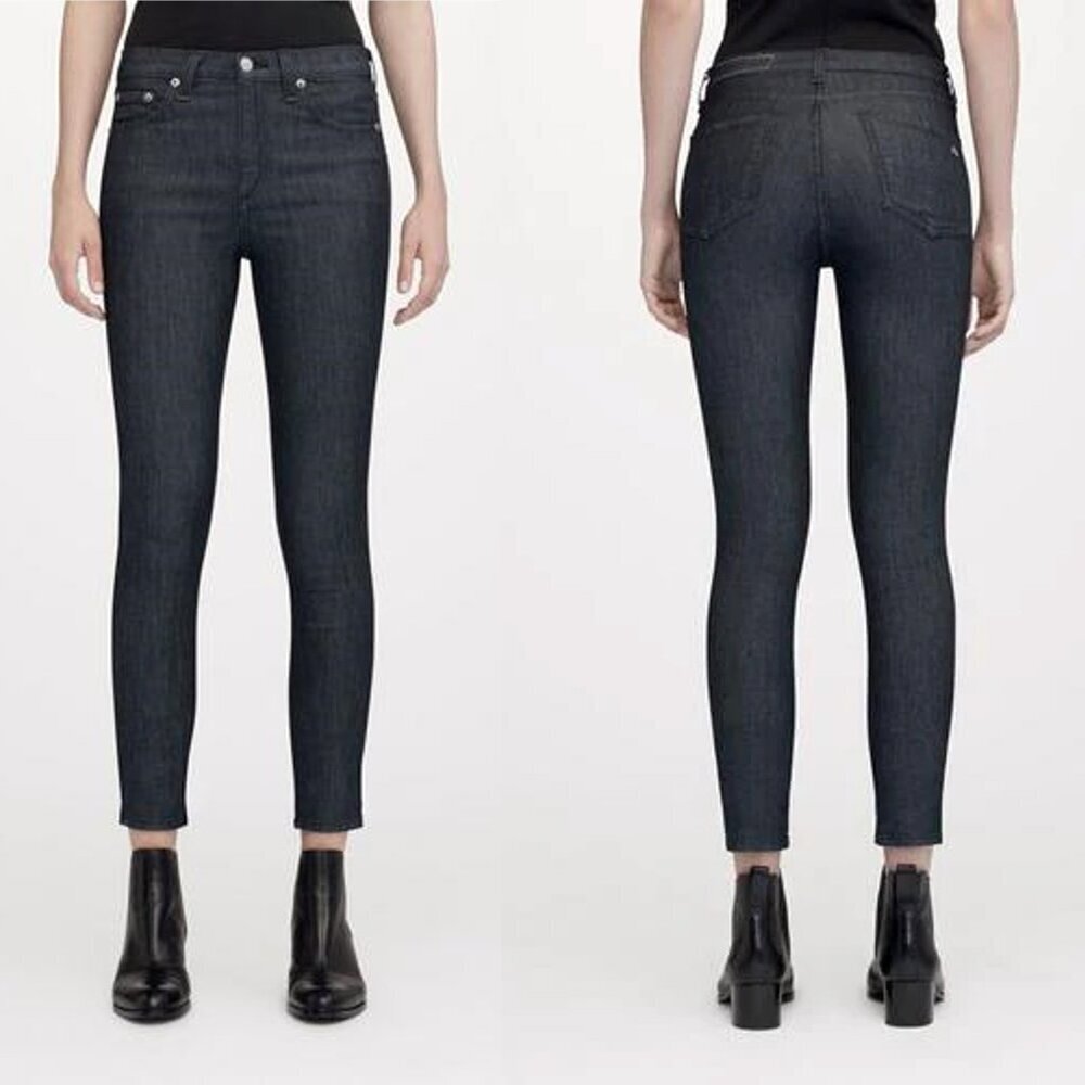 Rag & Bone Classic High Rise Ankle Skinny Jeans in Indigo Size 29